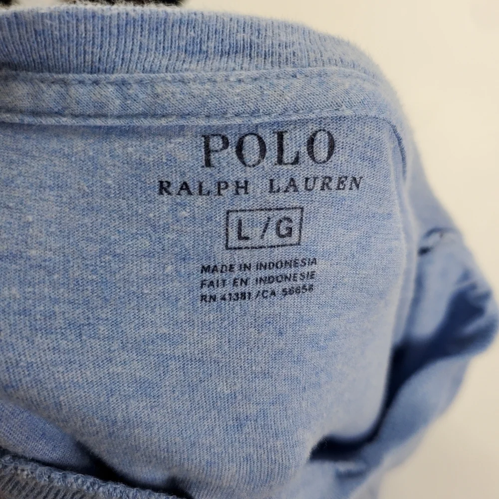 Ralph Lauren Men’s Heather Blue Polo Tee Shirt Large